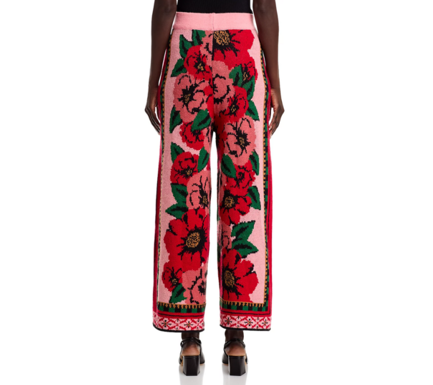 FARM Rio Flower Tapestry Sweater Pants MSRP $210