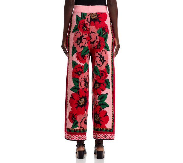 FARM Rio Flower Tapestry Sweater Pants MSRP $210
