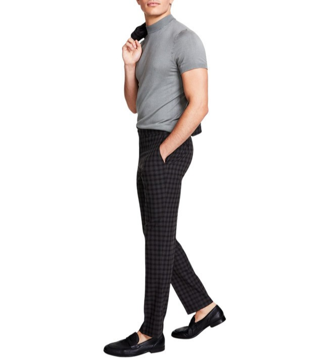 Bar III Slim-Fit Check Suit Pants MSRP $175