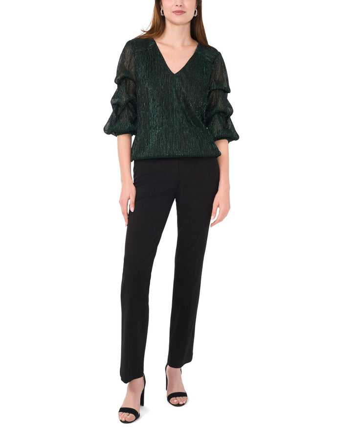 MSK Petite Metallic Lantern-Sleeve Top MSRP $69