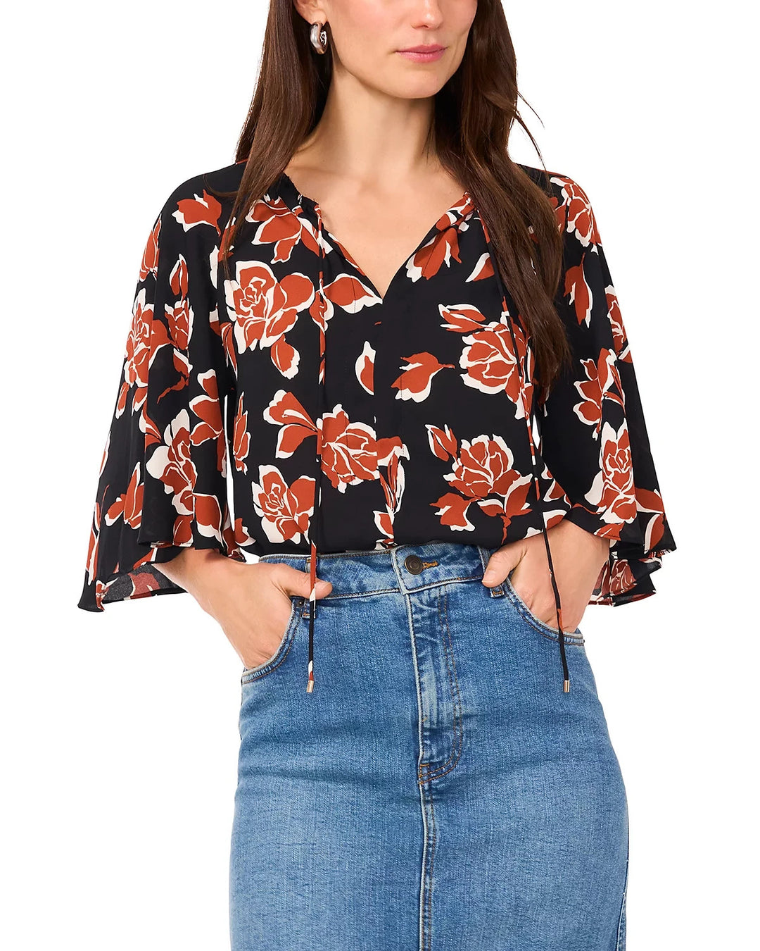 VINCE CAMUTO Tie Neck Top MSRP $79