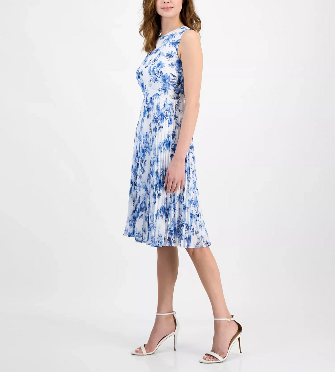 Anne Klein Women's Sleeveless Floral Fit & Flare Dress MSRP $149