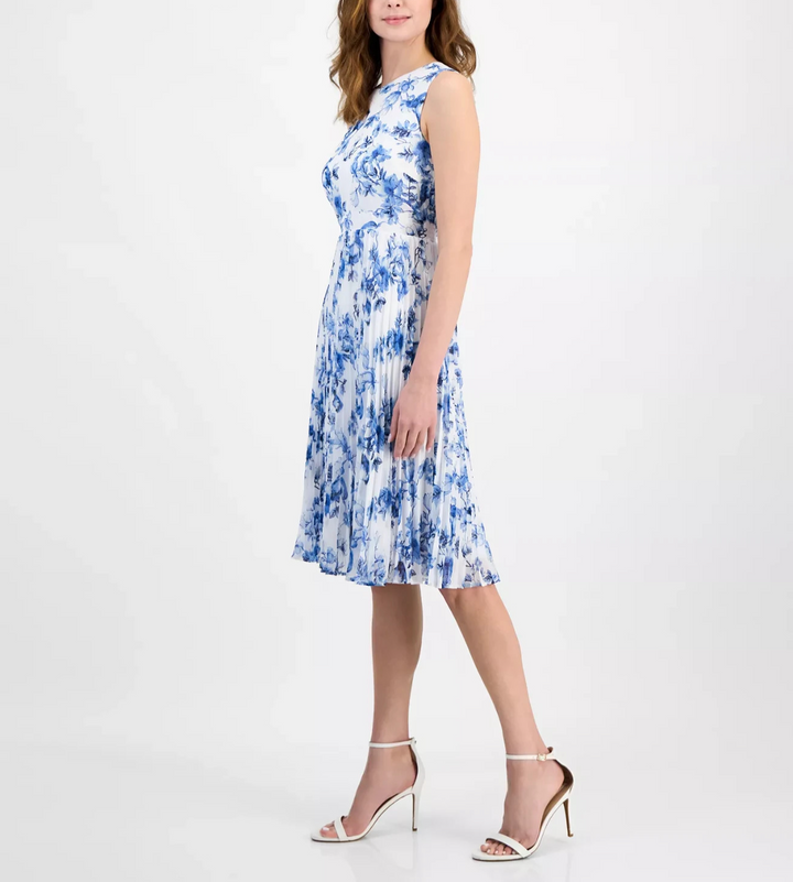 Anne Klein Women's Sleeveless Floral Fit & Flare Dress MSRP $149