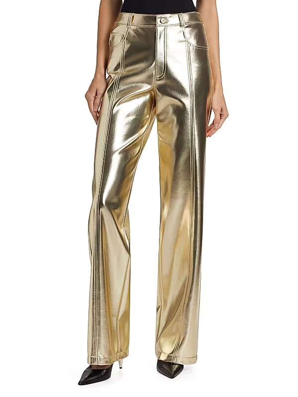 Cinq a Sept Metallic Faux Leather Pants MSRP $355