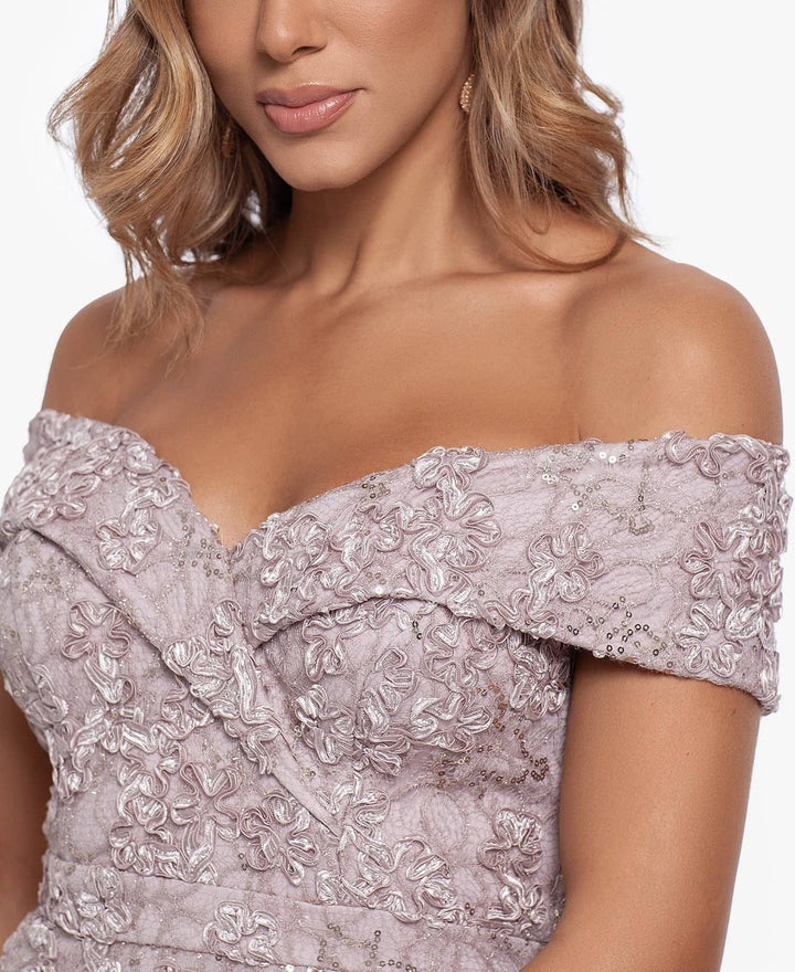 XSCAPE Off-The-Shoulder Lace Gown $289