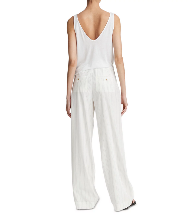 Vince Striped High Rise Wide Leg Pants MSRP $395