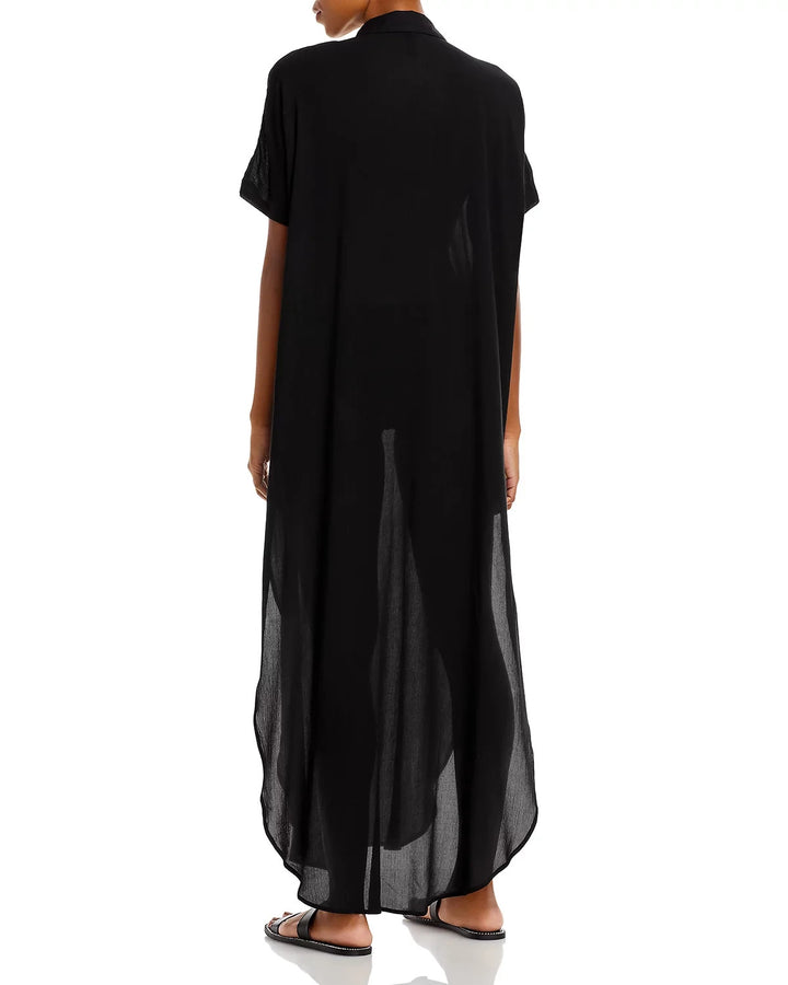 AQUA Swim Button Front Maxi Swim Cover-Up MSRP $88