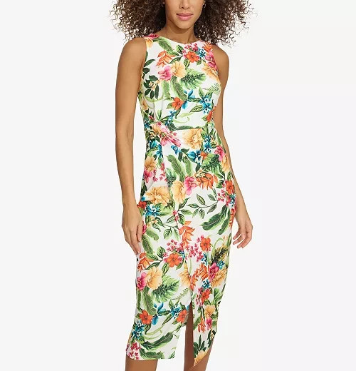 Siena Floral-Print Faux-Wrap-Skirt Dress MSRP $108