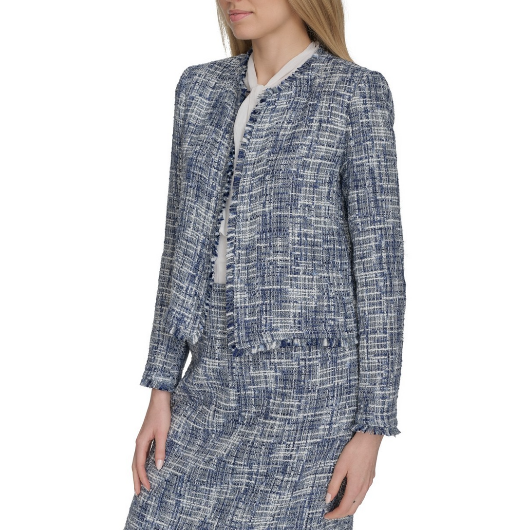 Calvin Klein Petite Open-Front Cropped Tweed Jacket MSRP $159