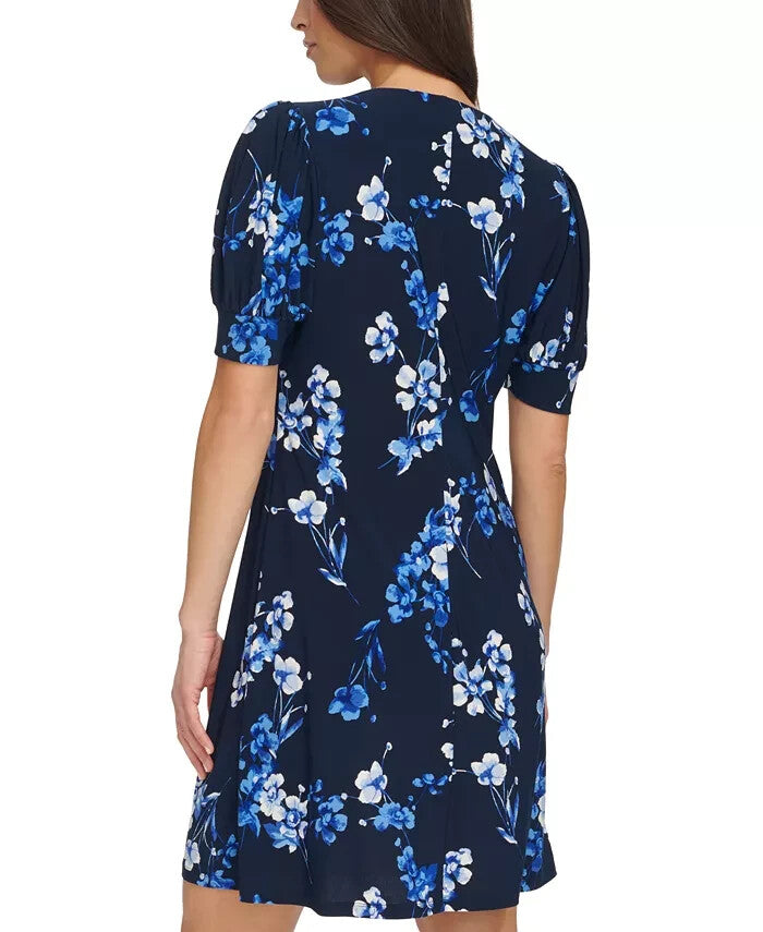 Tommy Hilfiger Women's WildFlower Puff-Sleeve Dress MSRP $99