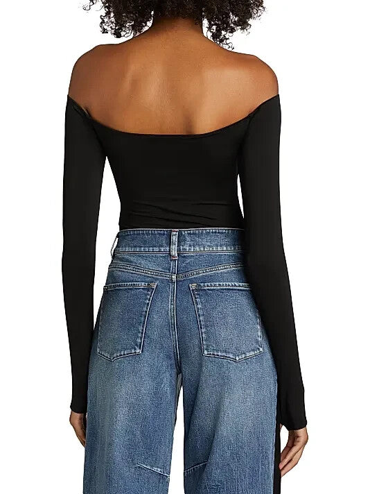 Alice and Olivia Off the Shoulder One Piece Bodysuit MSRP $225
