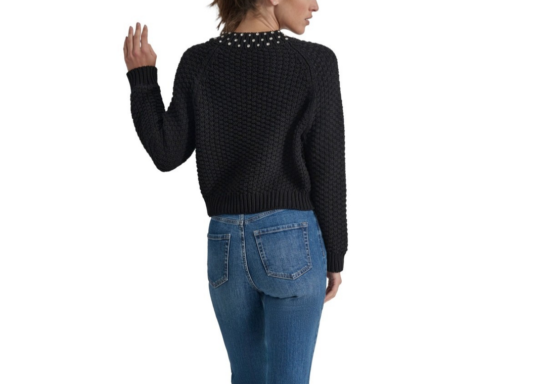 DKNY Jeans Crystal-Embellished Raglan-Sleeve Sweater MSRP $109