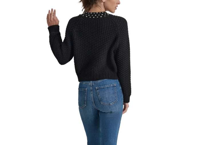 DKNY Jeans Crystal-Embellished Raglan-Sleeve Sweater MSRP $109