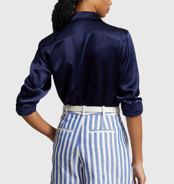 POLO Ralph Lauren Slim Fit Silk Shirt MSRP $298