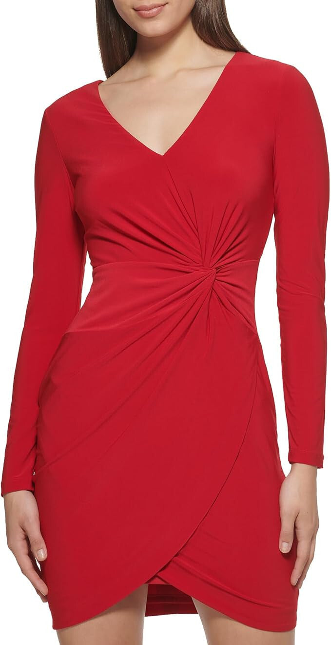GUESS Twist-Front Ponté-knit Dress MSRP $108
