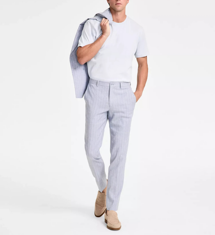 Calvin Klein Men's Slim-Fit Linen Suit Pants MSRP $135