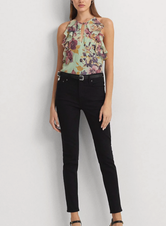 Lauren Ralph Lauren Ruffled Halter Blouse MSRP $115