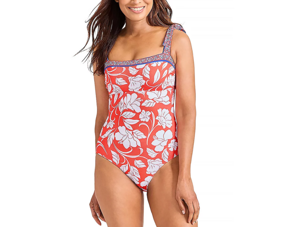Tommy Bahama Island Cays Citrus Coral One Piece Swimsuit MSRP $158