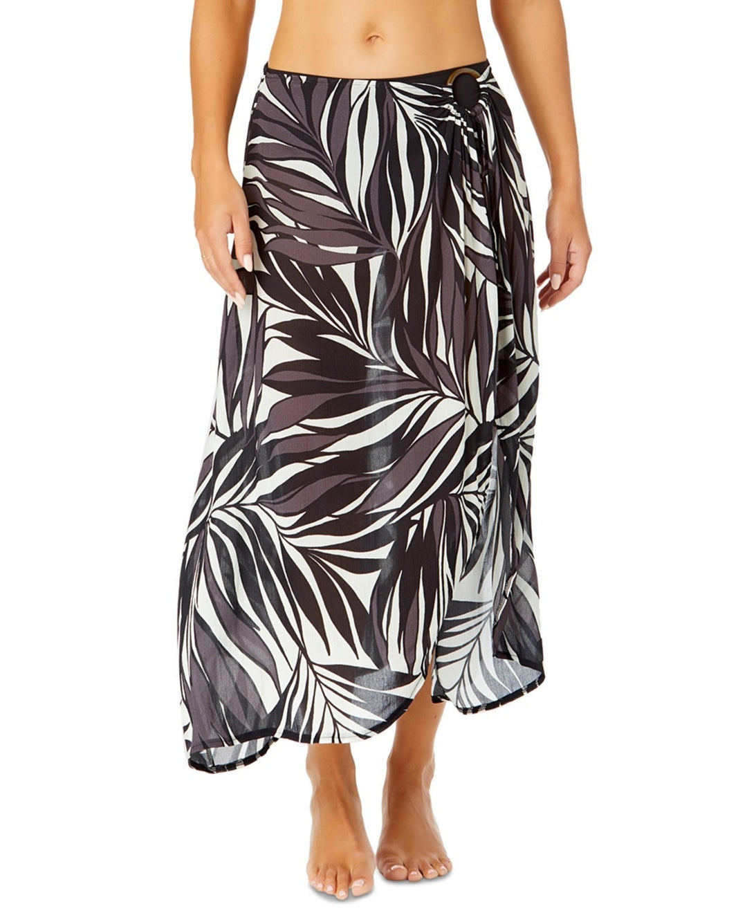 Anne Cole Printed O-Ring Sarong Cover-Up MSRP $68