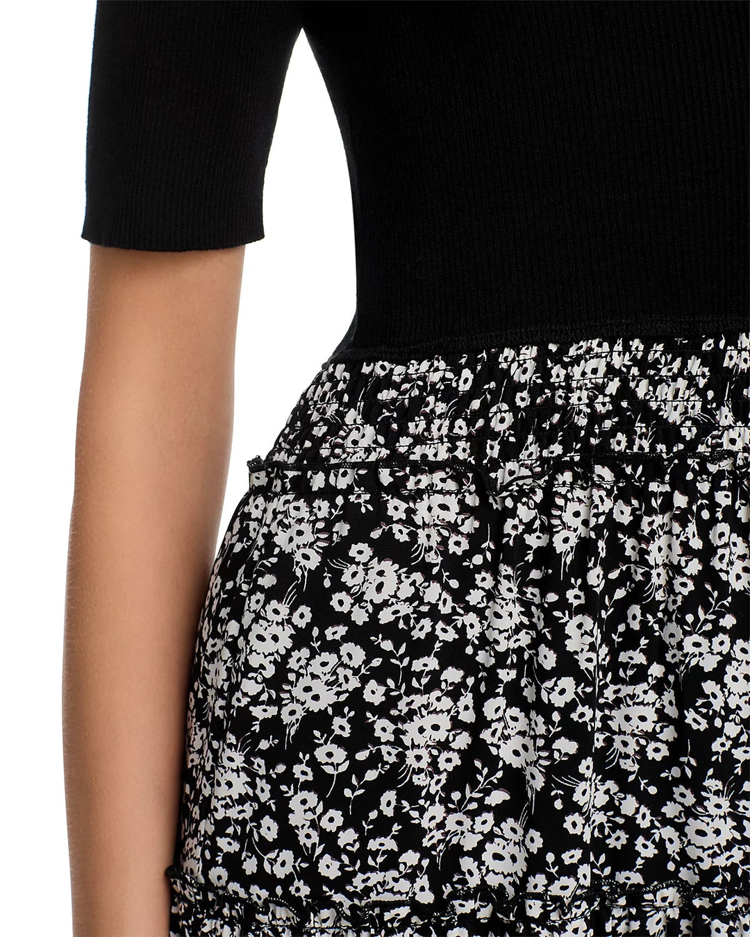 T Tahari Elbow Sleeve Scoop Neck Ribbed Dress MSRP $138