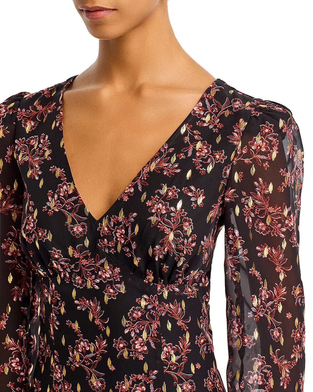 AQUA Printed Foil Dot Mini Dress MSRP $88