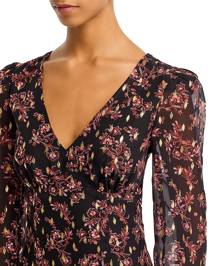 AQUA Printed Foil Dot Mini Dress MSRP $88