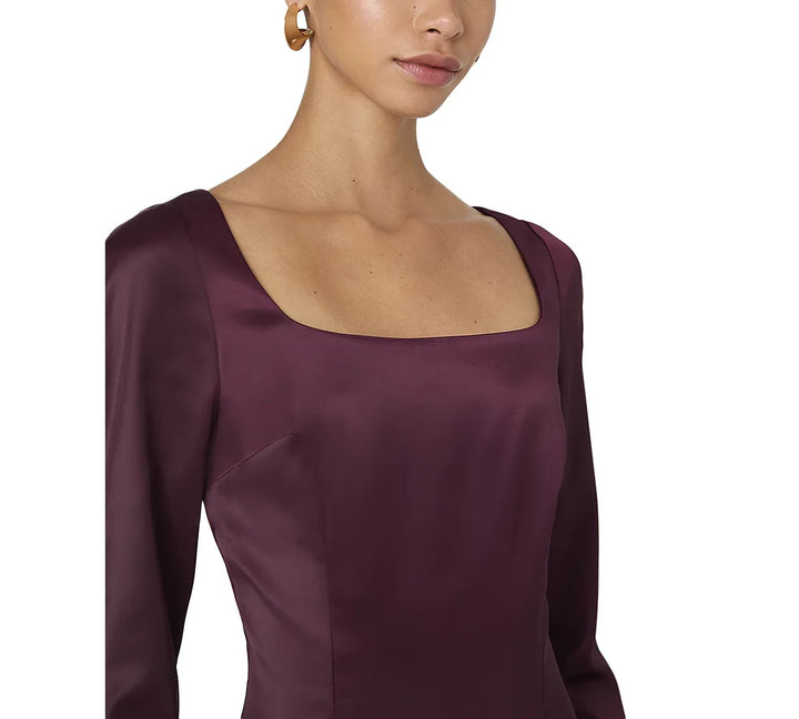 FRENCH CONNECTION Structured Satin Split Sleeve Mini Dress MSRP $158