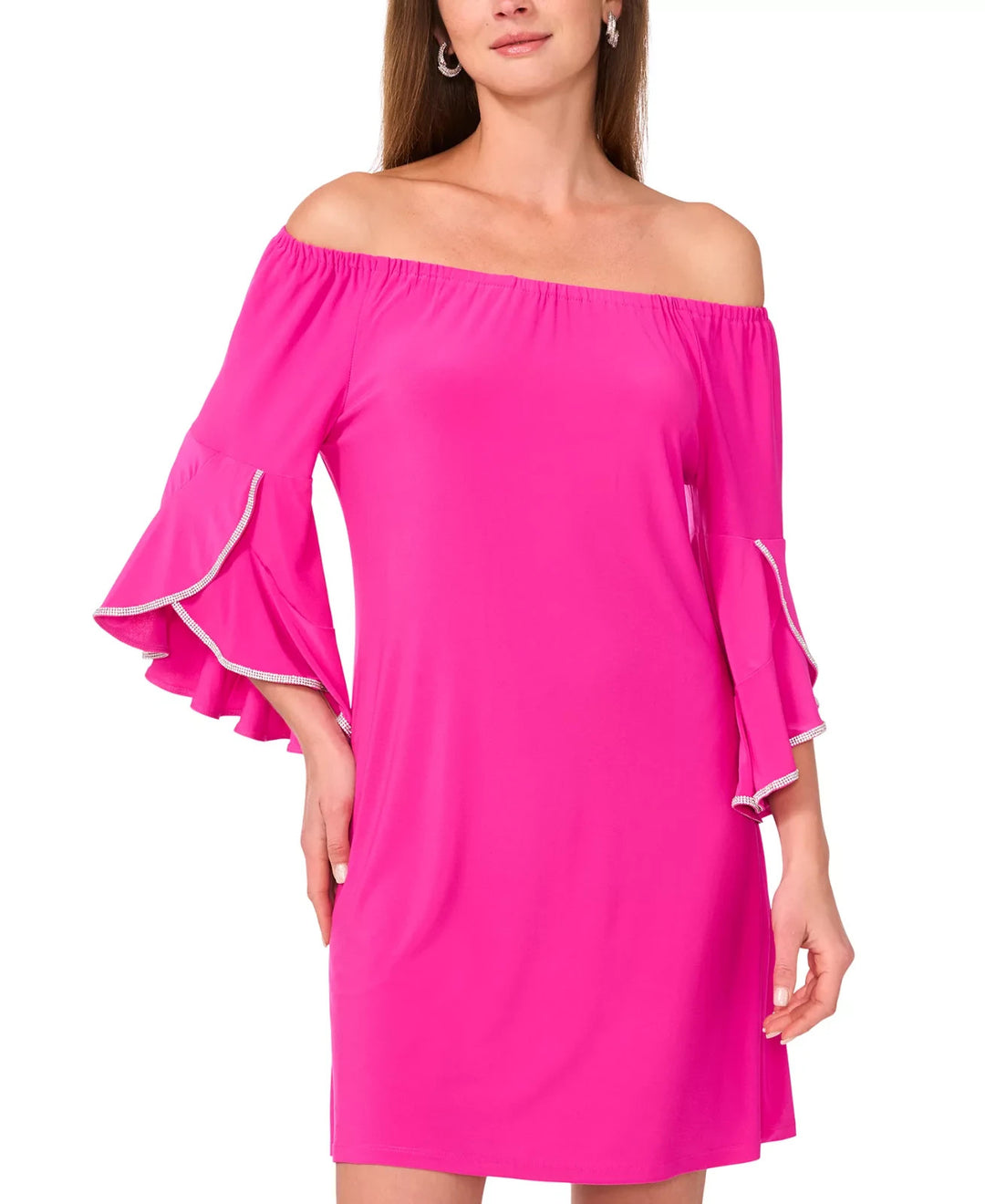 MSK Women's Off-The-Shoulder Ruffled-Cuff Dress MSRP $79