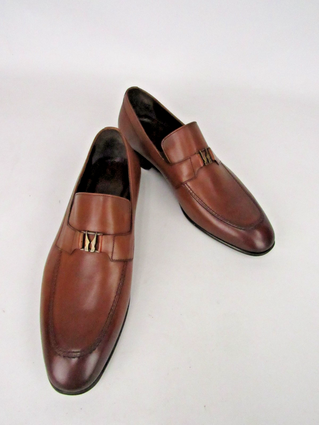 Elegant Men’s Classic Brown Genuine Leather Loafers – Handcrafted Size EU 42