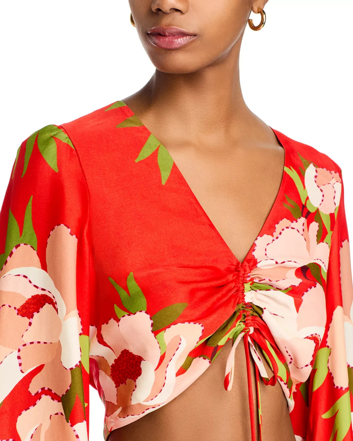 Farm Rio Peony Cropped Top