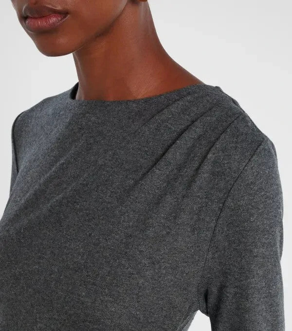 Veronica Beard Theodora Ruched Wool-blend Midi Dress MSRP $498