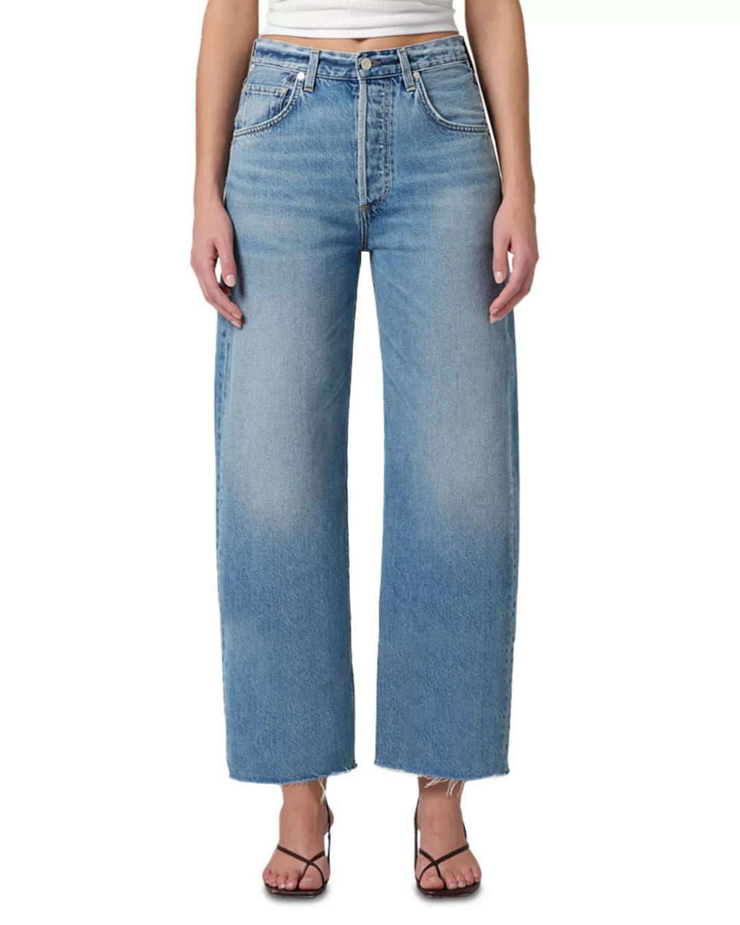 Citizens of Humanity Ayla Raw Hem High Rise Crop Jeans MSRP $258