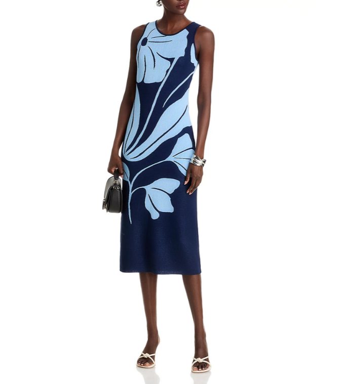 T Tahari Exploded Floral Midi Dress MSRP $98