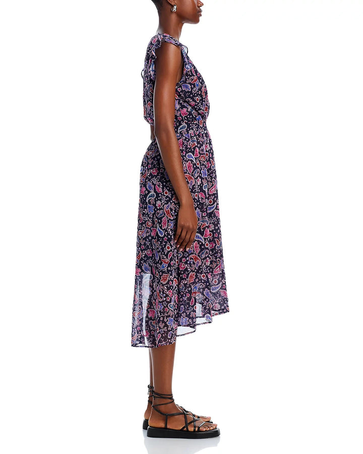 AQUA Flutter Cap Sleeve Midi Dress MSRP $118