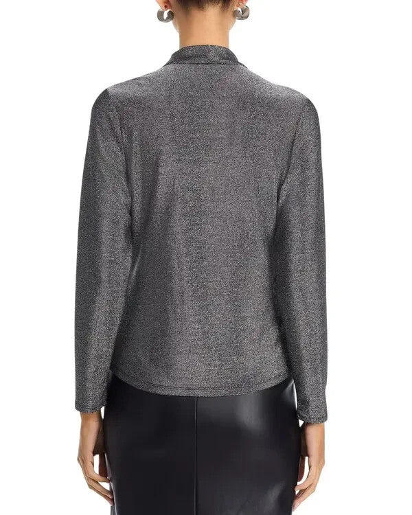 Status by Chenault Long Sleeve Metallic Top MSRP $68