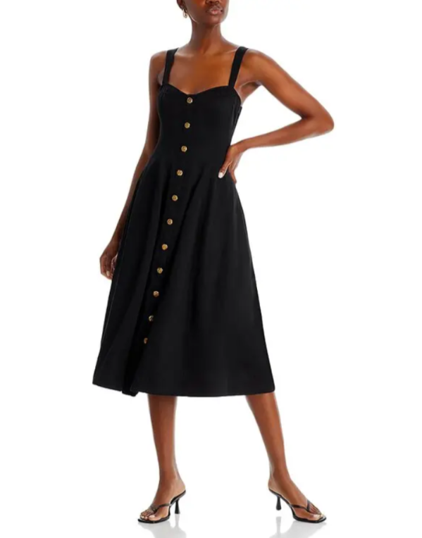 AQUA x Liat Baruch Button Front Midi Dress MSRP $128