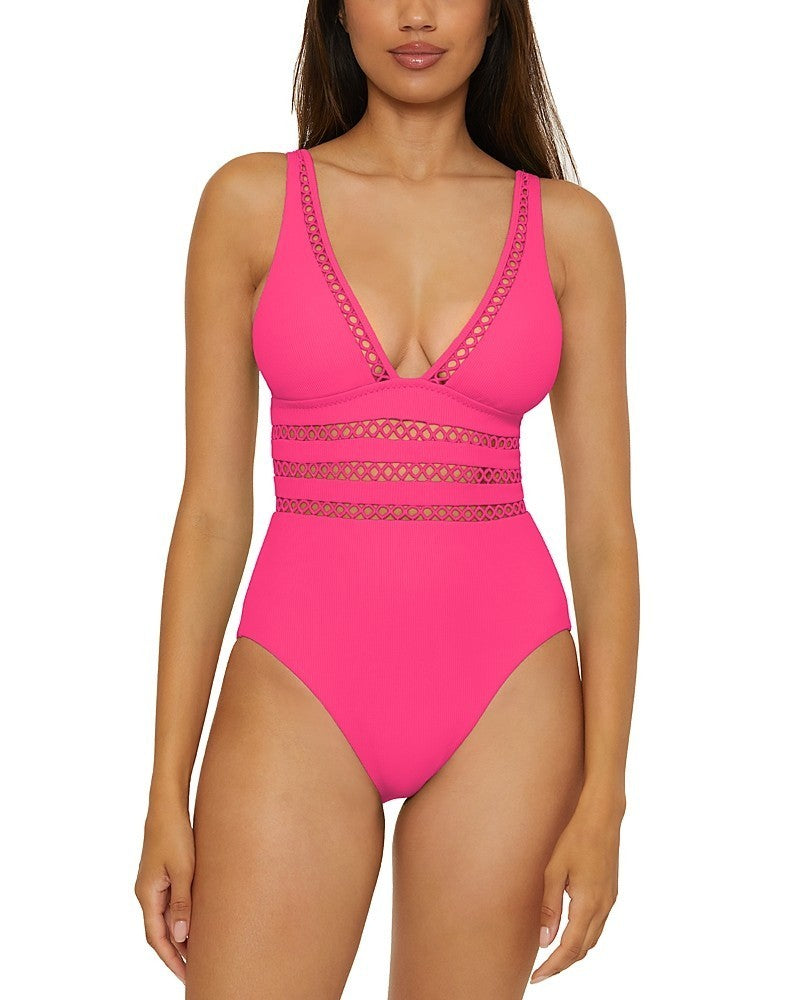 Becca by Rebecca Virtue Modern Edge One Piece Swimsuit MSRP $148
