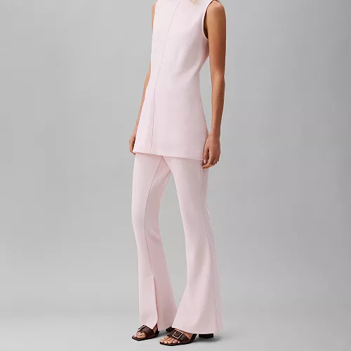 Calvin Klein Women's Tailored Knit Pull-On Flare Leg Pants MSRP $129