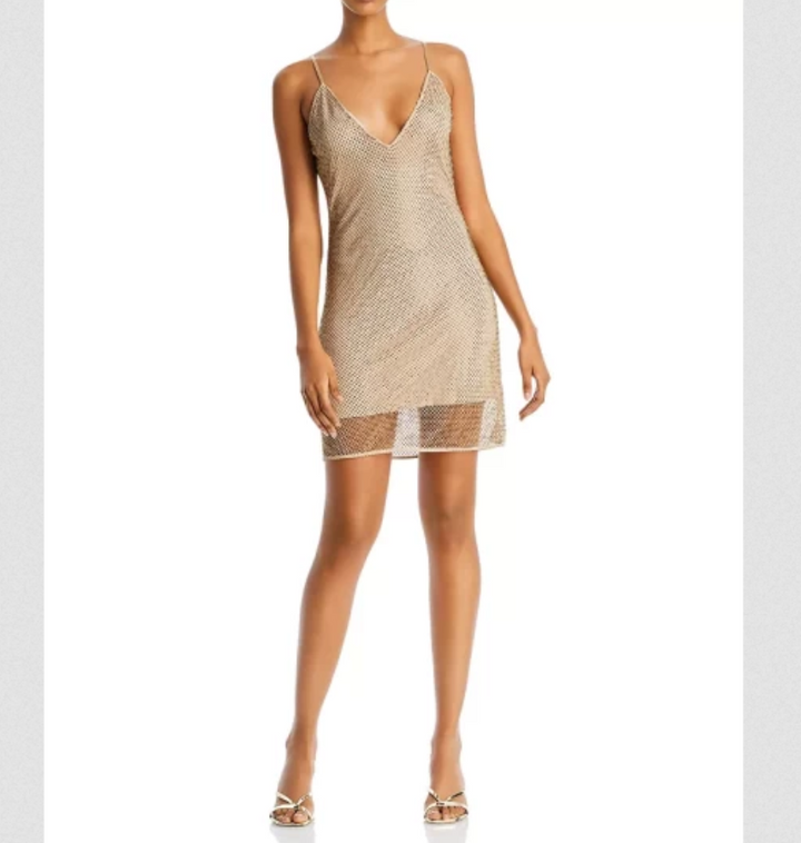 Ramy Brook Lila Studded Mesh Slip Dress $745 # 1B 2227 NEW