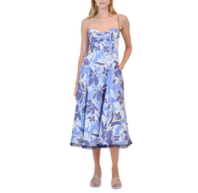 SIMKHAI Analise Bustier Midi Dress MSRP $545 