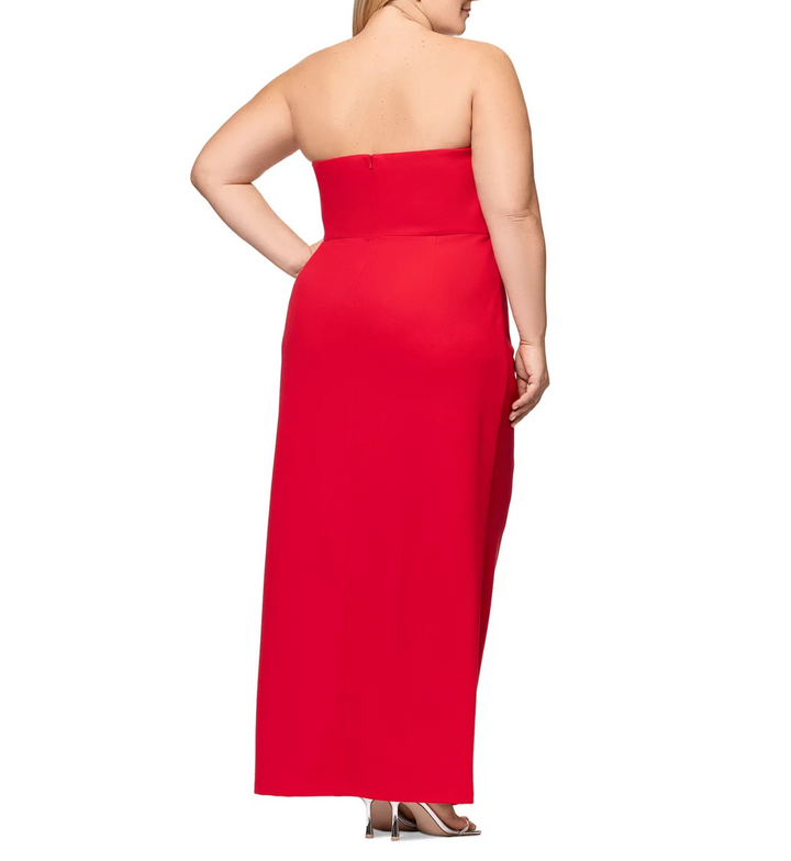 Betsy & Adam Plus Size Sleeveless Scoop-Neck Sheath Gown MSRP $269