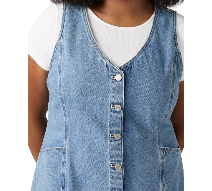Levi's Plus Size Vianna Cotton V-Neck Vest Dress MSRP $69.95