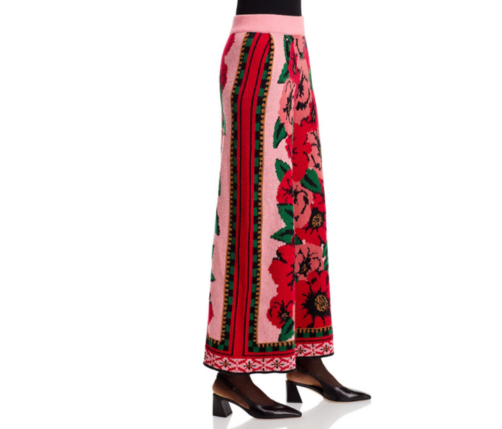 FARM Rio Flower Tapestry Sweater Pants MSRP $210