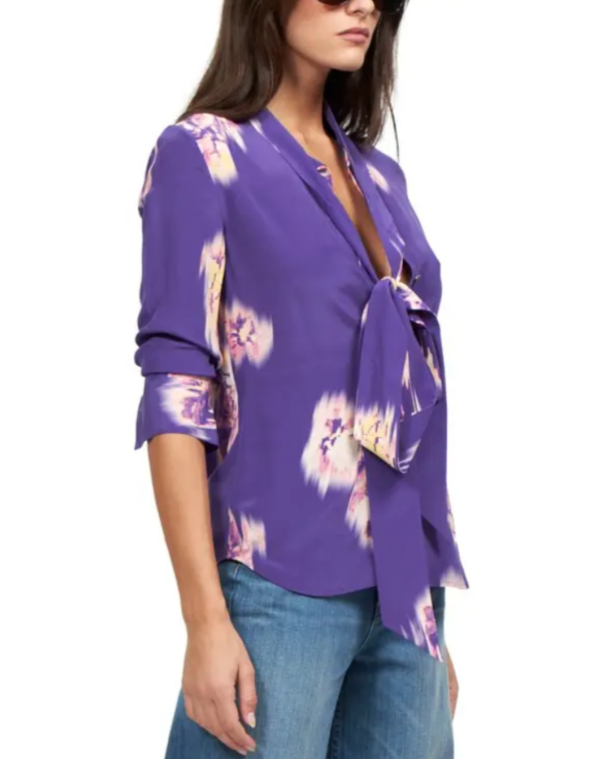 Equipment Miki Silk Tie Neck Blouse MSRP $275