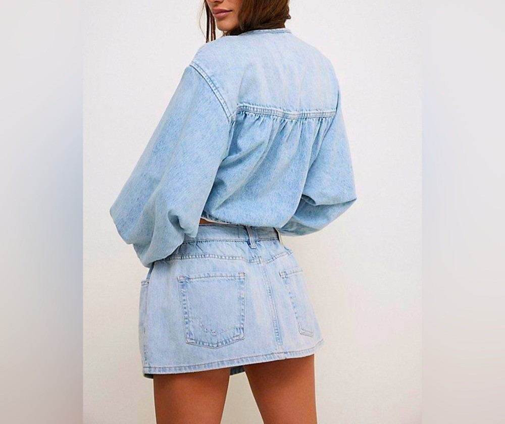 FREE PEOPLE We The Free‎ Demi Denim Skort Size 25 MSRP $98