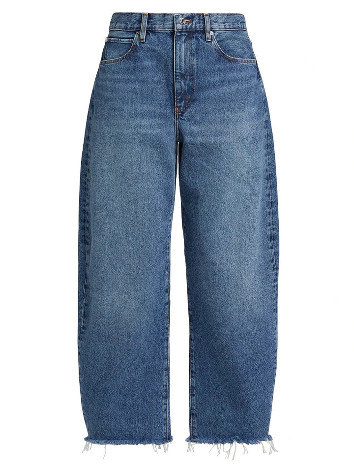 FRAME The Bubble High-Rise Barrel Crop Jeans MSRP $298