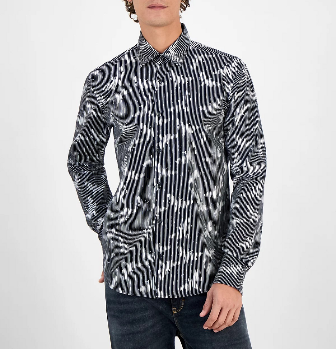HUGO by Hugo Boss Men's Ermo Butterfly Patterned Shirt MSRP $128
