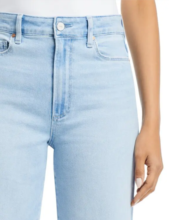 Paige Anessa High Rise Ankle Wide Leg Raw Hem Jeans MSRP $239