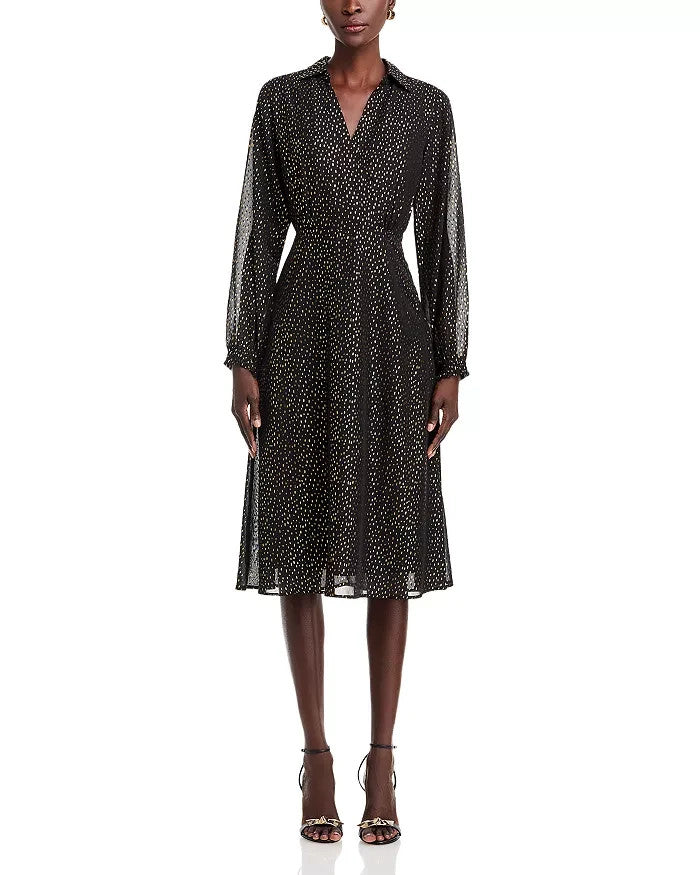 KOKO + MASON V-Neck Metallic Dress MSRP $98