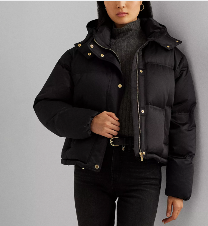 Lauren Ralph Lauren Satin Down Coat MSRP $365